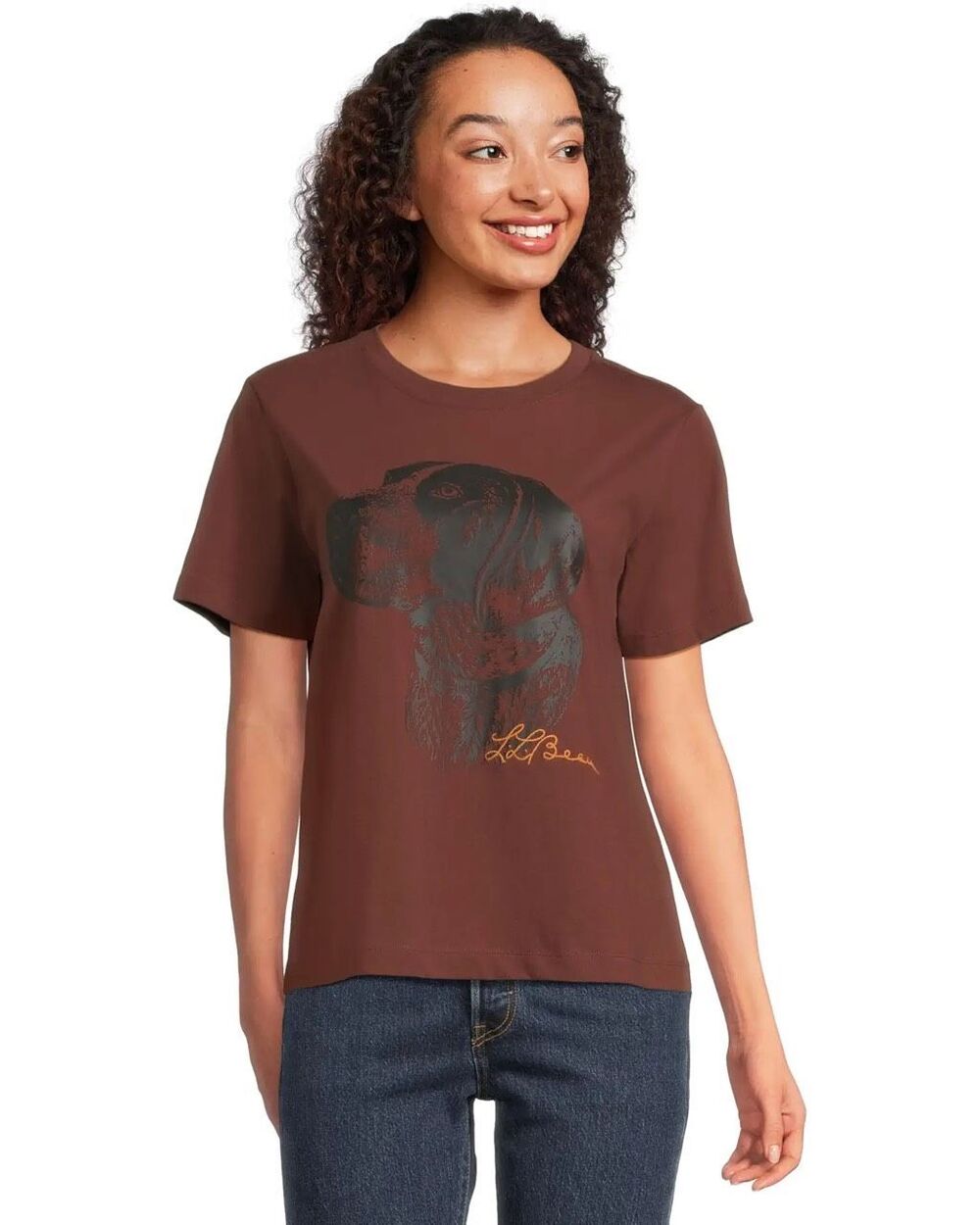 L.L. Bean Signature Premium Essential Novelty Short Sleeve Tee Currant L NEW
